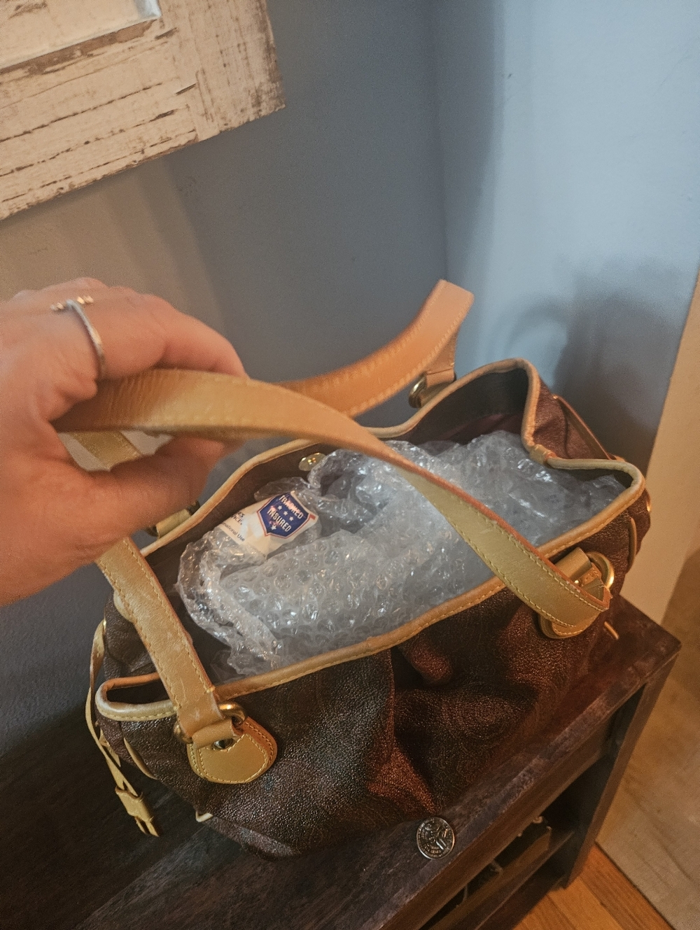 Etro Brown Paisley Leather Trim Shoulder Bag - Picture 4 of 12
